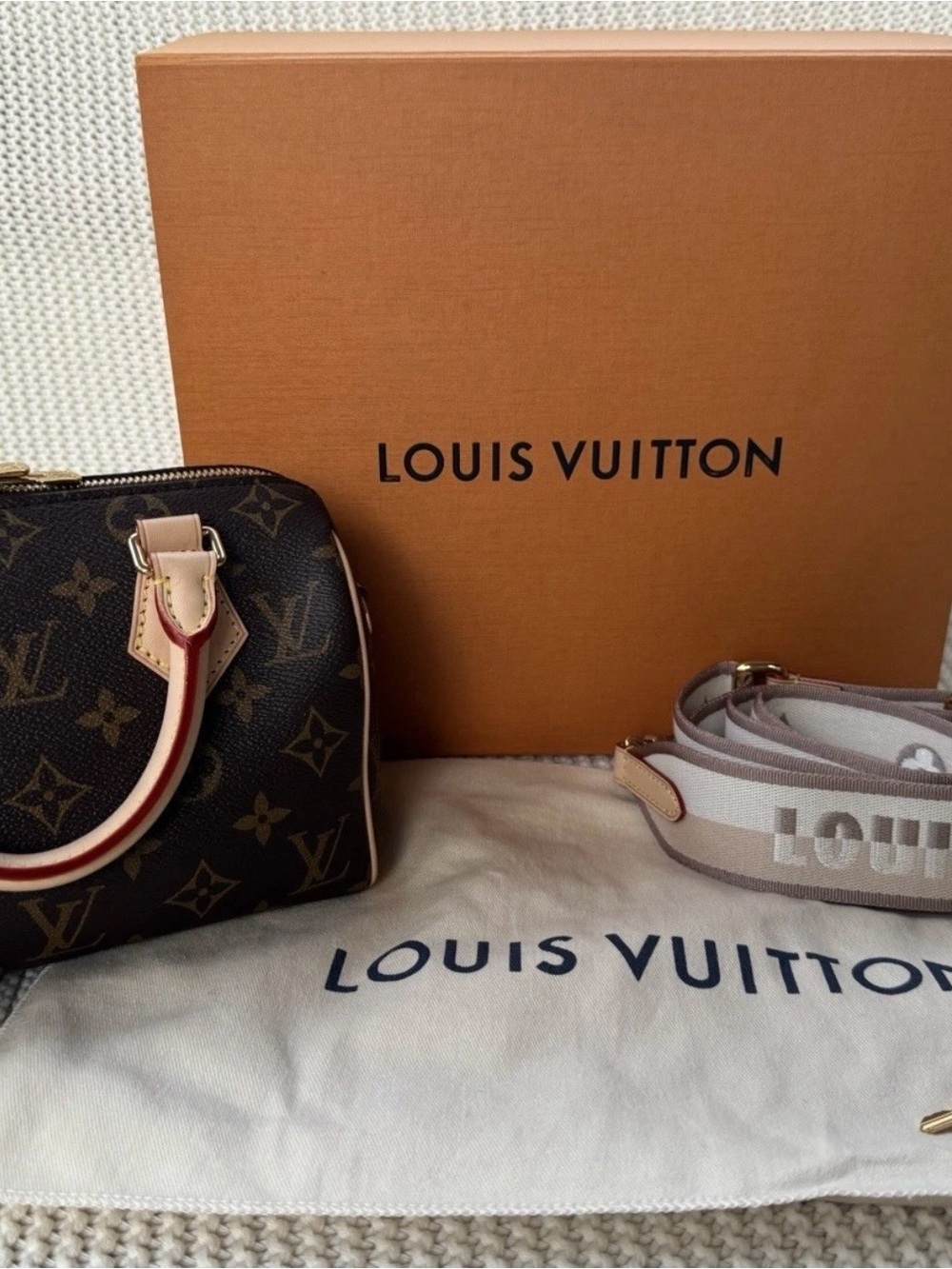 Louis Vuitton Monogram Mini Bag with Pink-Trim Handles